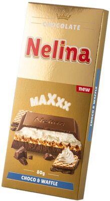 NELINA MAXXX 80g mliečna s keksom (exp.24/05/24)