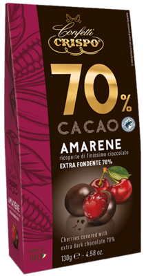 CRISPO CACAO 70% 130g višne v čokoláde