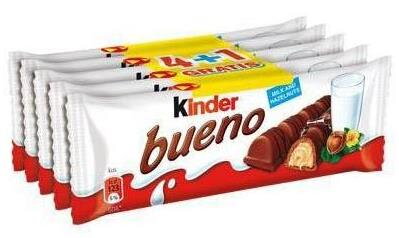 KINDER BUENO CLASSIC 43g tyčinka(5PACK) (cena od 0,59eur/ks)