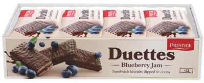 DUETTES BLUEBERRY 22g čučoriedkové koláčiky (Balenie:12ks 1ks od 0,20eur)