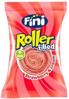 FINI ROLLER STRAWBERRY 20g plnený kyslý pásik